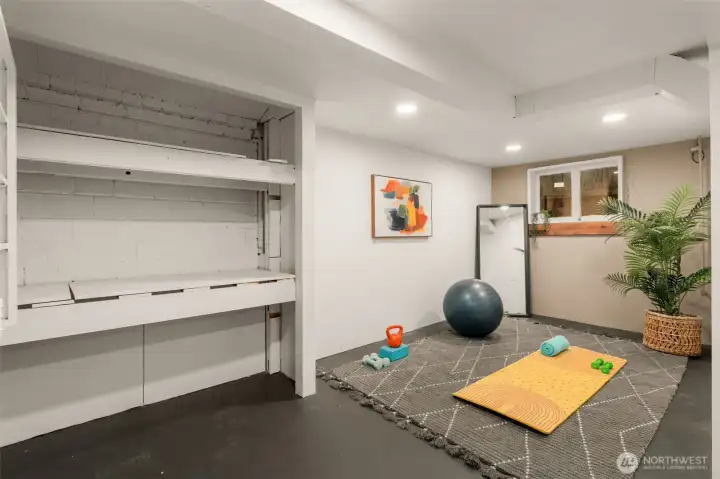 Private space for a home gym
