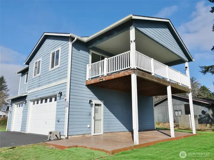 Built in 2019, this home boasts a huge garage, large covered deck and patio.