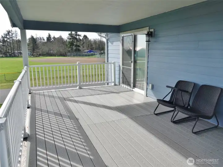 Relax on the Covered Deck with access off the Living Room.