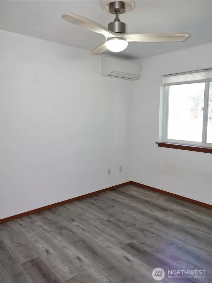 Bedroom #1 with ceiling fan.