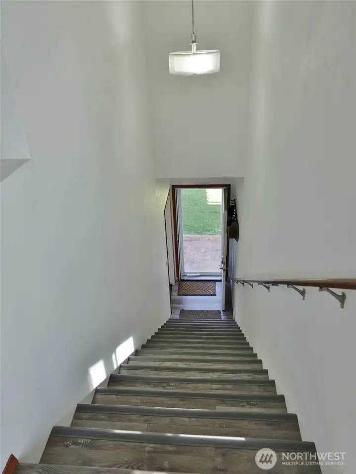 Stairs lead to the Garage.