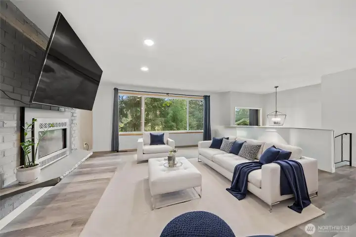 Living room virtually staged.