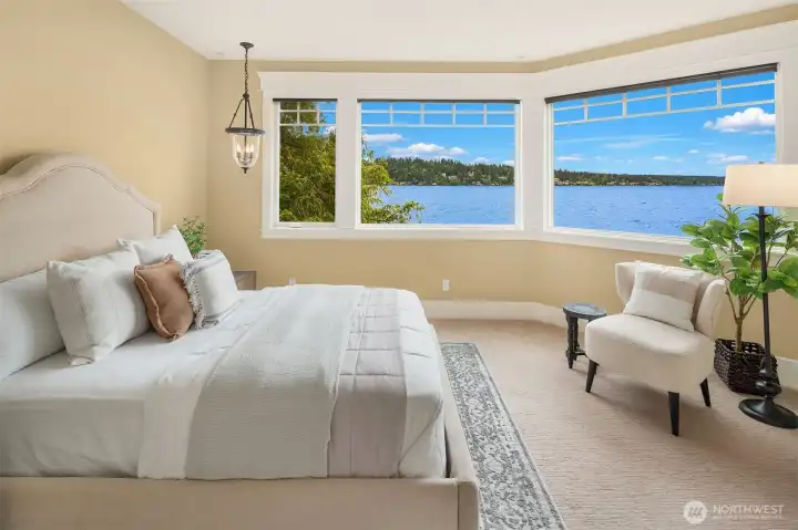 Primary suite with incredible lake views