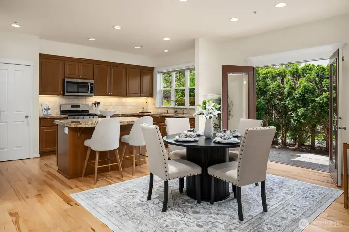 This massive space can easily accommodate a table for 8-12