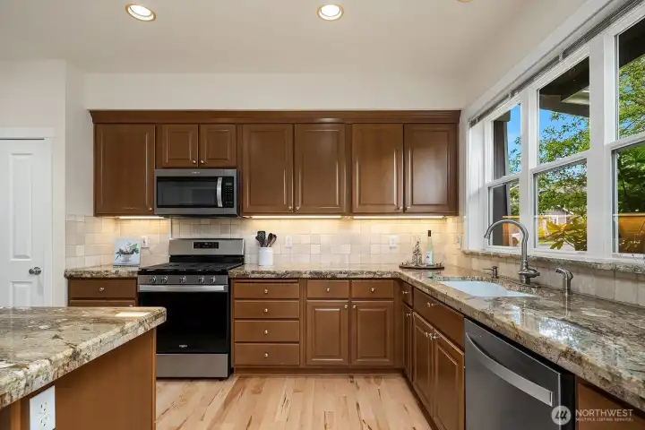Spacious kitchen with an abundance of light