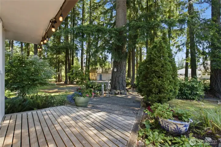 Private deck to the rear and side yards.