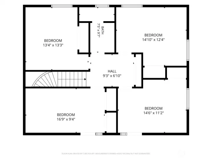 Upper Level Floor Plan for Main Home.