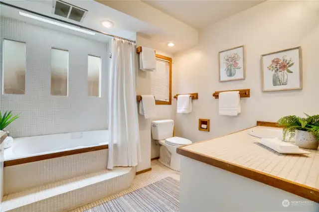 Spacious main-floor bathroom.