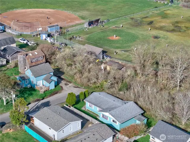 Simple path through brush to ball park.