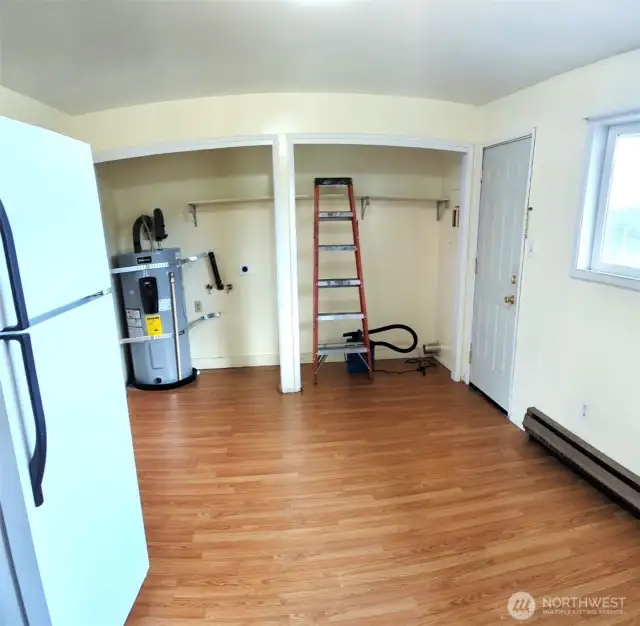 Kitchen toward laundry