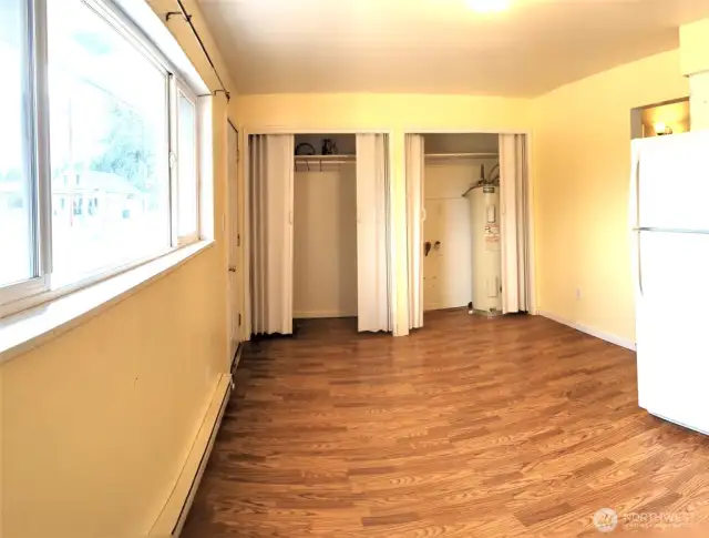 Kitchen toward Laundry closet