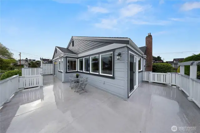 Top deck on home with lots of room for a BBQ party.