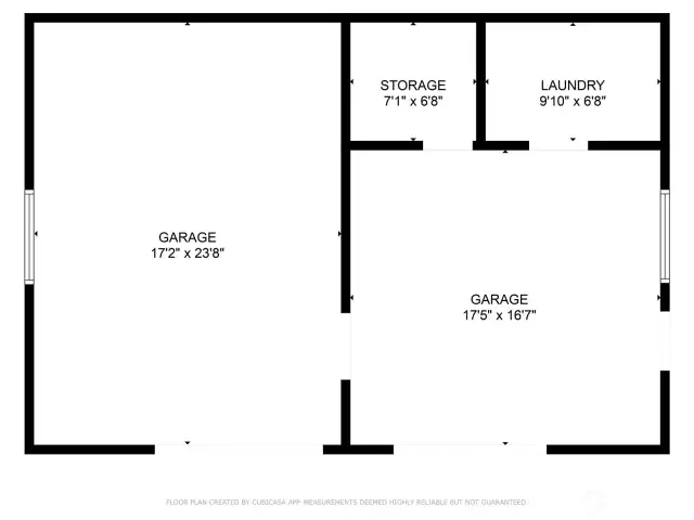 Garage Floor Plan- nice size and lots of potential.