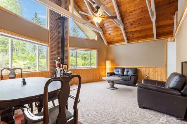 Dining room open concept leads to the great room.
