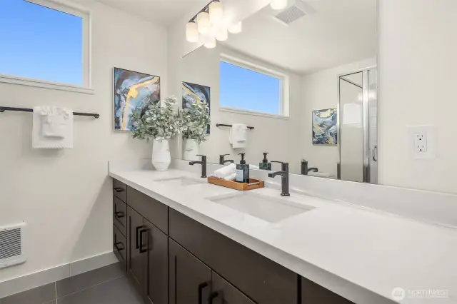 High Windows in Baths for Private Natural Light