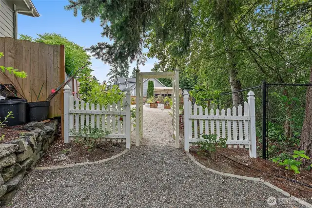 View leading to the side yard and RV/Boat parking.