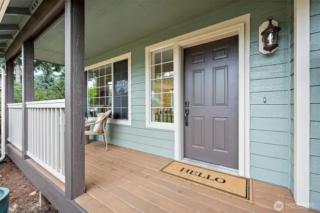 Beautifully painted full exterior including the front porch, which is a lovely large spot for coffee, isn't it?