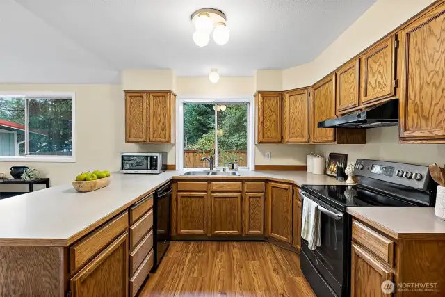 Kitchen has good space and layout