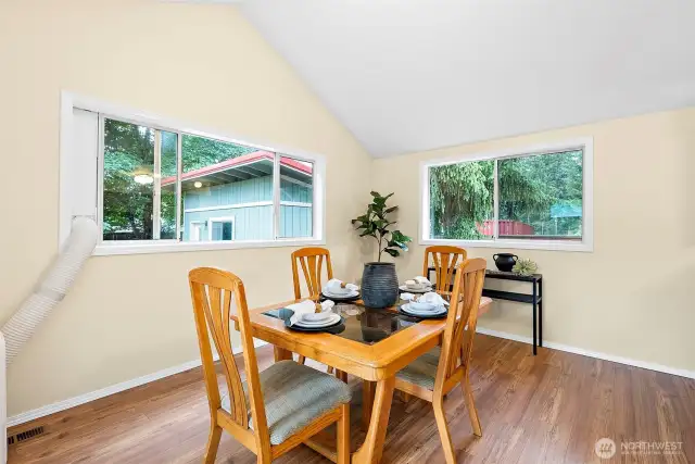 Dining area is quite large, could accommodate that huge table you've been eye-balling