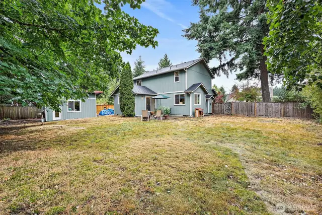 Back yard is fully fenced, ready for your vision!