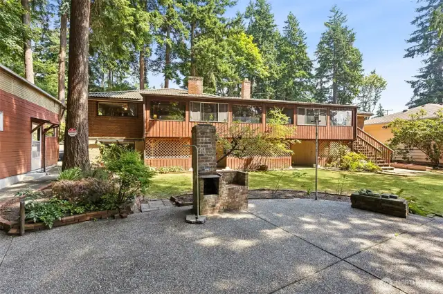 View off the sun room of lower yard