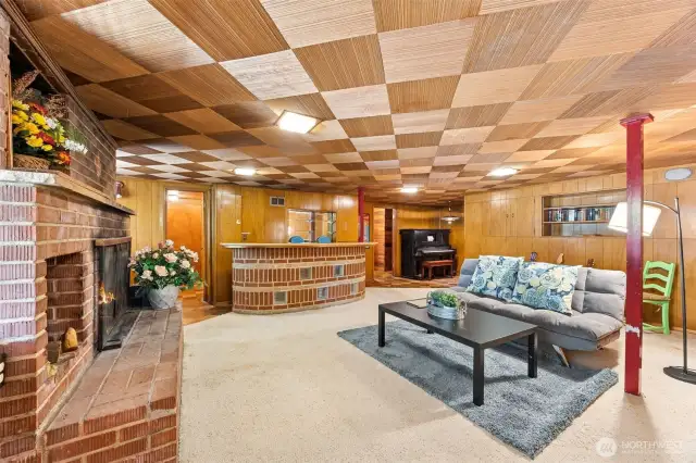 Family room downstairs . Vintage Bar