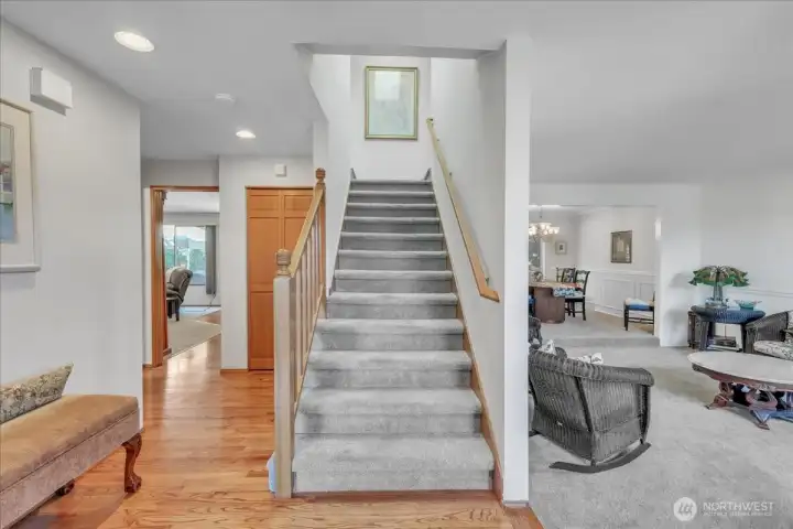 Entry leading upstairs or to the comfortable downstairs living space perfect for versatile living and entertaining.