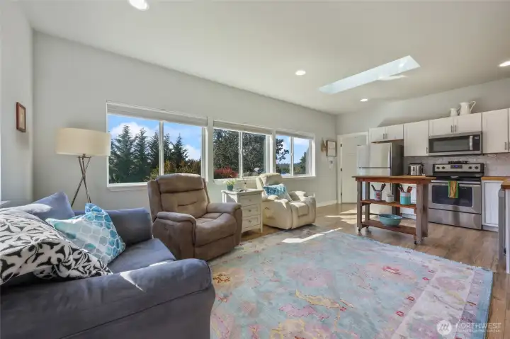 Great Room/Kitchen space above shop-Light filled