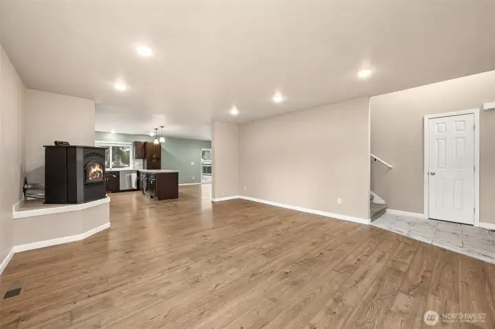 Living room with pellet stove