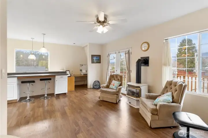 Lake views from Kitchen and living space