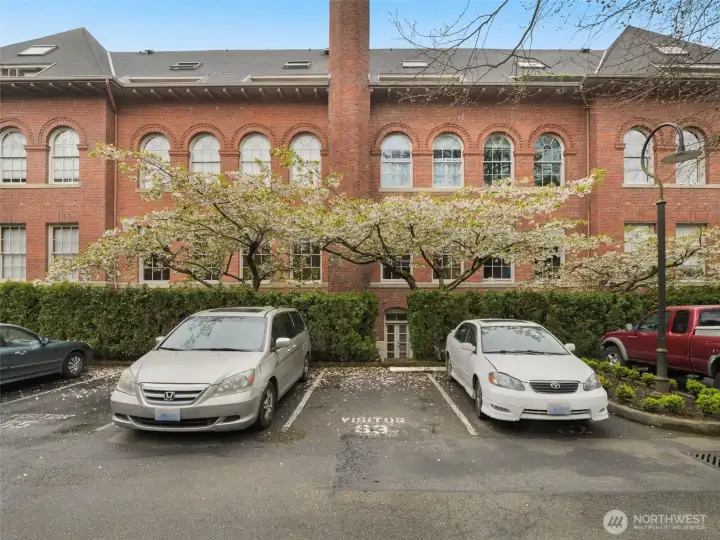 Your friends and family can come directly to you through the patio entrance- very large visitor parking lot!