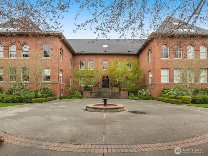 Original school grand entrance off 5th Ave W