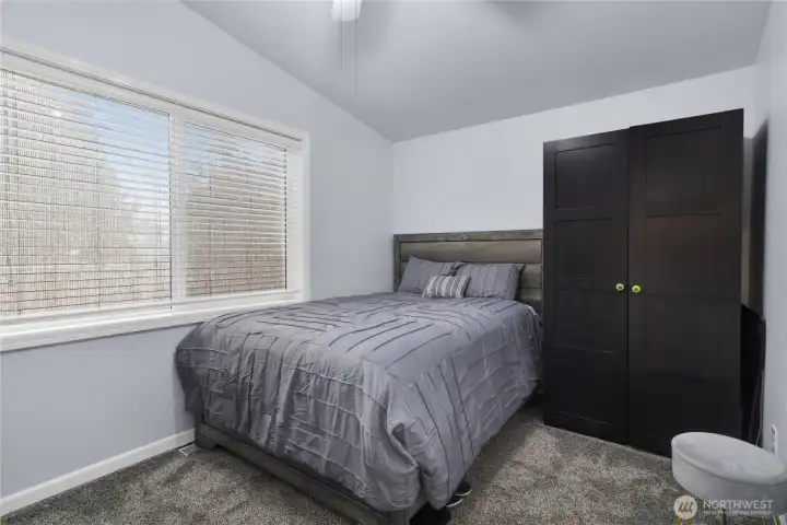 2nd bedroom off of great room at opposite end of house from primary for privacy.