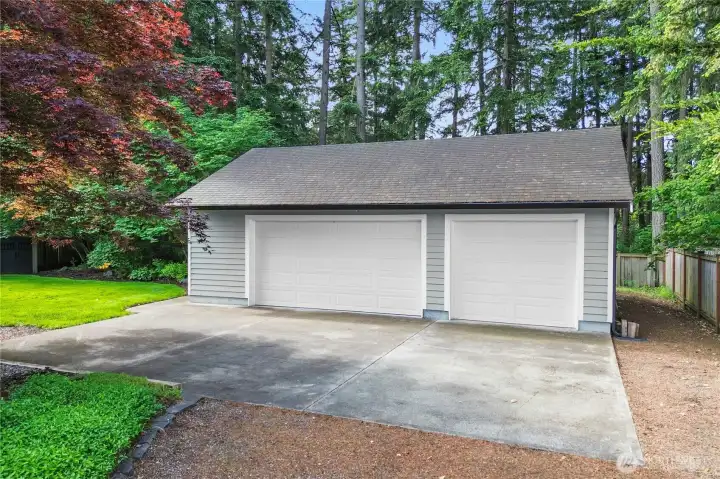 Detached 3 car garage and concrete pad is a rare bonus adding so much potential to this home.
