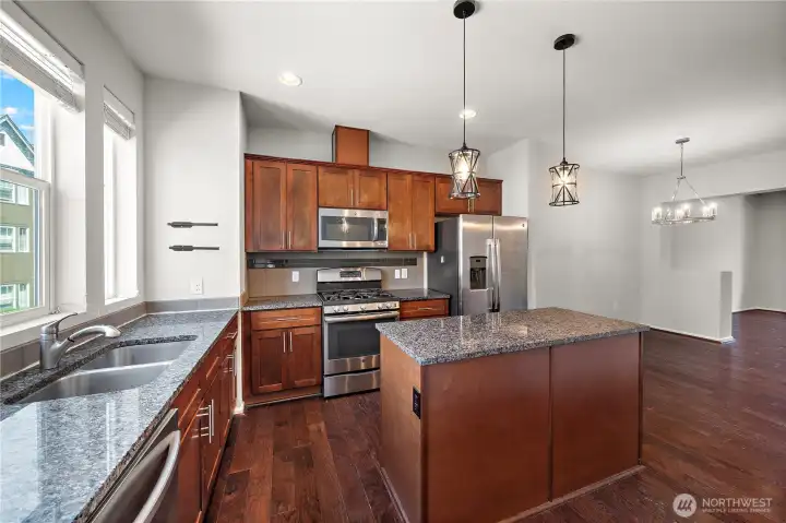 Lots of storage and countertop space; stainless appliances