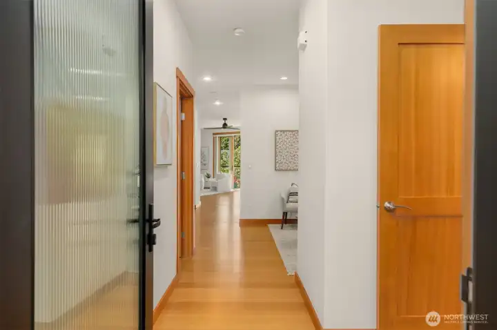 The welcoming entryway sets the tone for quality and unique design. The welcoming entryway sets the tone for quality and unique design.