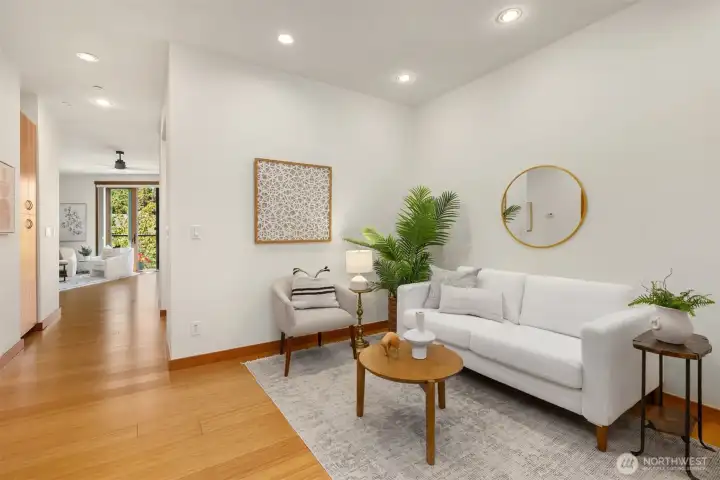 The den is staged as a sitting area. This is a unique to the market feature for island one-bedroom condos. Bamboo floors throughout the entire home! The den is staged as a sitting area. This is a unique to the market feature for island one-bedroom condos. Bamboo floors throughout the entire home!