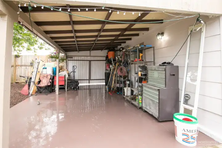 Covered parking or beautiful bbq spot? Covered parking or beautiful bbq spot?