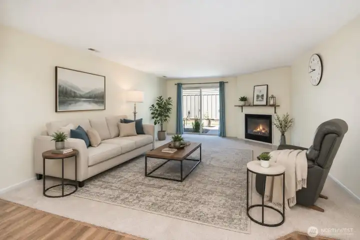 Virtually staged living room Virtually staged living room