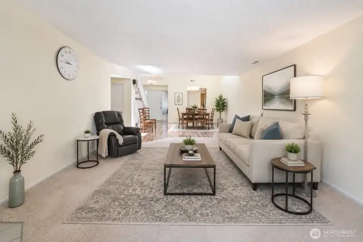 Virtually staged living room Virtually staged living room
