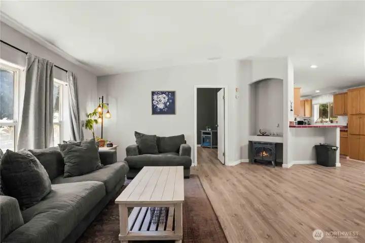 Inside the home, open floor plan