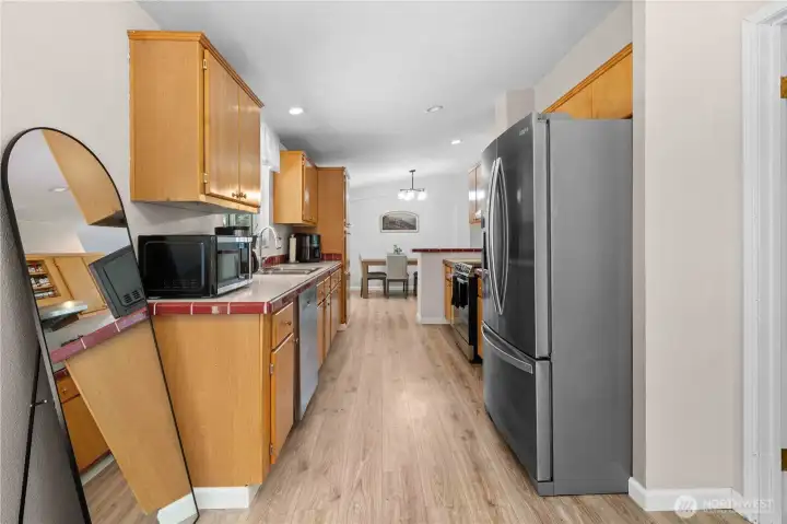 View from side entrance, laundry room on the right
