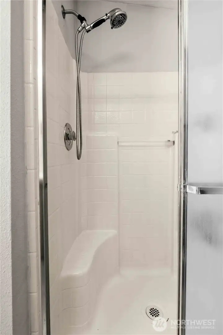 Separate shower in primary
