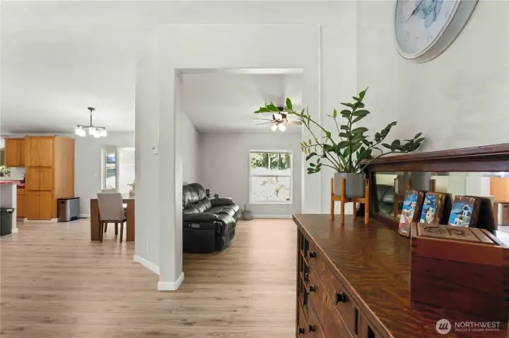 Near the front door, there is another family room
