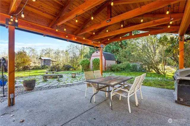Covered, Lighted Pergola
