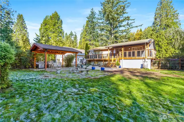 Back Yard with Pergola and Firepit