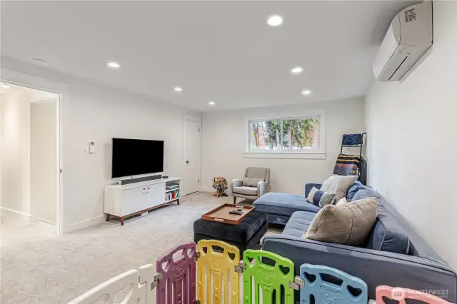Large Bonus Room extends the living area to the second floor. Notice the storage closet, a similar area is behind camera.