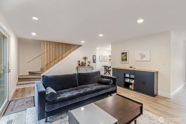 Kitchen, dining, utilities and garage are easily accessible.