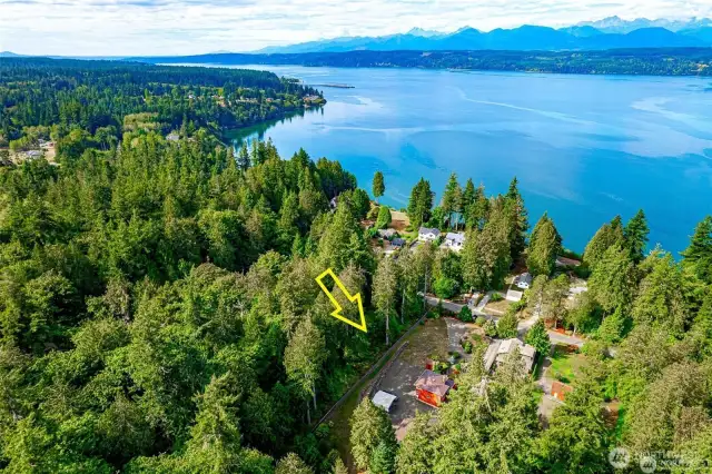Looking southwest from properties along the Hood Canal.  The Olympic Mountains are to the right (west).