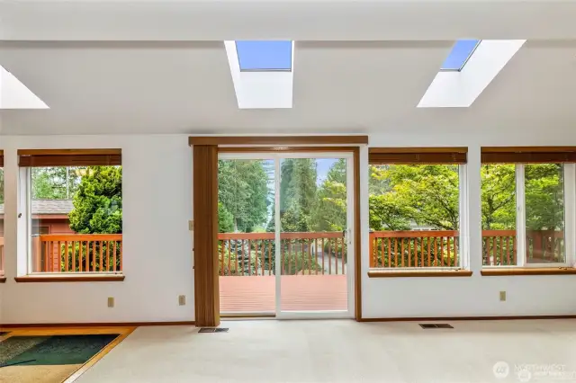 Skylights and windows to bring in the sunshine